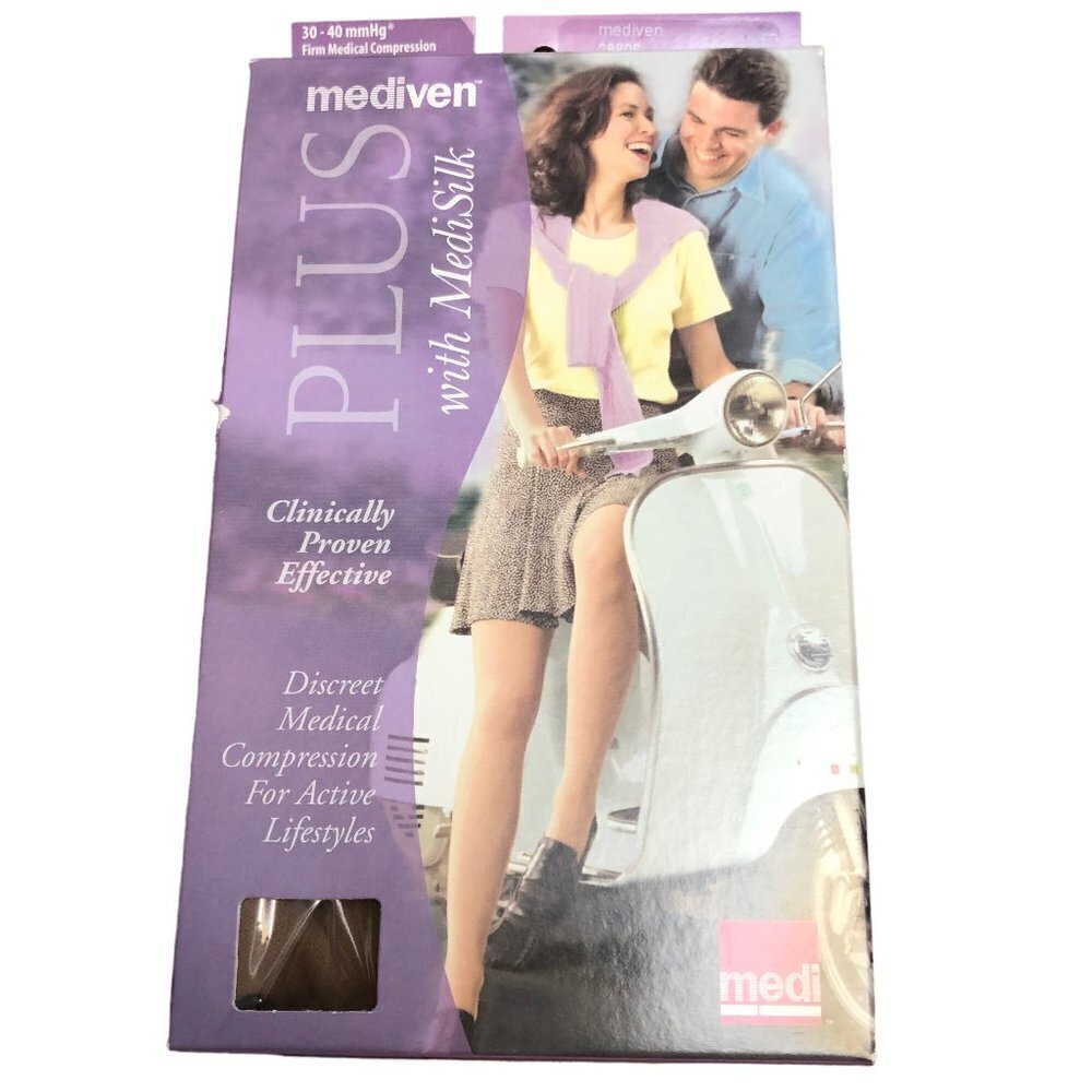 Mediven Plus MediSilk Compression Calf 30-40 Beige Sz VI Closed Toe 29806 NEW